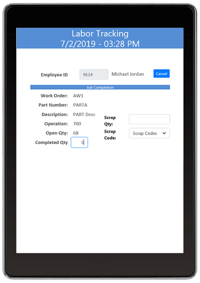 AdvancedWare provides Solutions for Epicor's Avante ERP System including Real-Time Barcode Work Order Move and Labor Tracking application